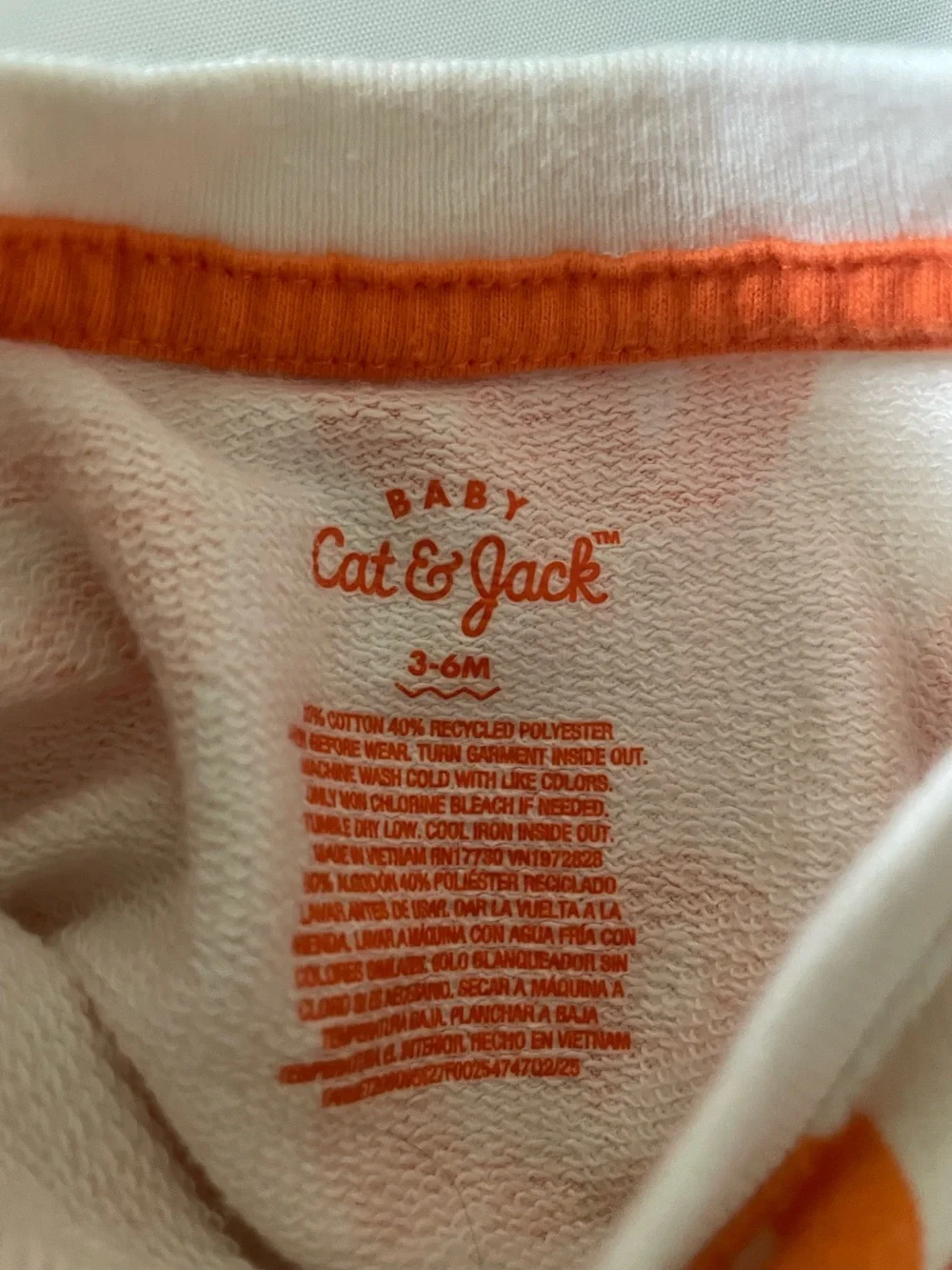 Carter's pumpkin 3-6m baby hooded romper separate top and bottom short set